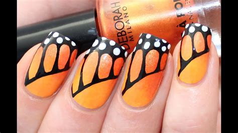 MONARCH BUTTERFLY NAIL ART TUTORIAL - YouTube