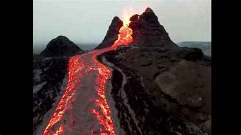 Spectacular drone footage captures lava spewing from Iceland volcano ...