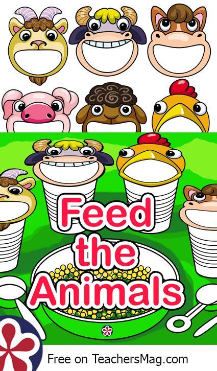 Template Farm Animals for Feeding | Farm activities preschool, Farm ...