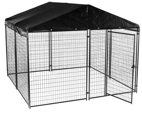 Lucky Dog Modular Box Kennel with Roof and Cover 10'x10' – Dens and Kennels