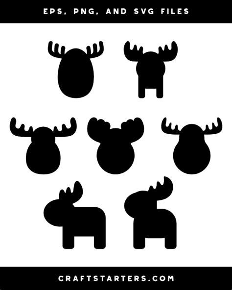 Simple Moose Silhouette Clip Art