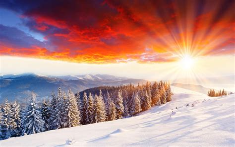 Snow Sunset Wallpapers - Wallpaper Cave