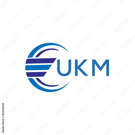 UKM letter logo. UKM blue image on white background. UKM vector logo design for entrepreneur and ...