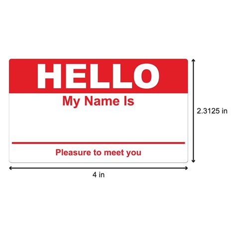 Business & Industrial 1000 RED "HELLO MY NAME IS" NAME TAGS LABELS BADGES STICKERS PEEL STICK ...