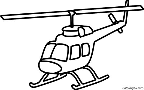 Simple Easy Helicopter Coloring Page - ColoringAll