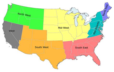 Regionen der USA - Studying in US - a Guide about Studying Abroad in US