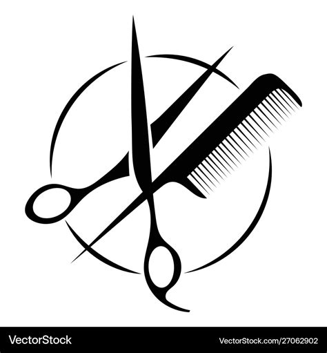 Logo for hairdresser black and white Royalty Free Vector