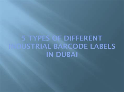 5 Types of Different Industrial Barcode labels in Dubai by cardline Electronics LLC - Issuu