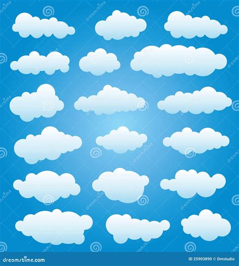 Vector set of clouds stock vector. Illustration of abstract - 25903890