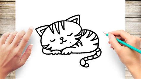 Cat Laying Down Sketch How to draw a cat laying down with curved lines easy step by step