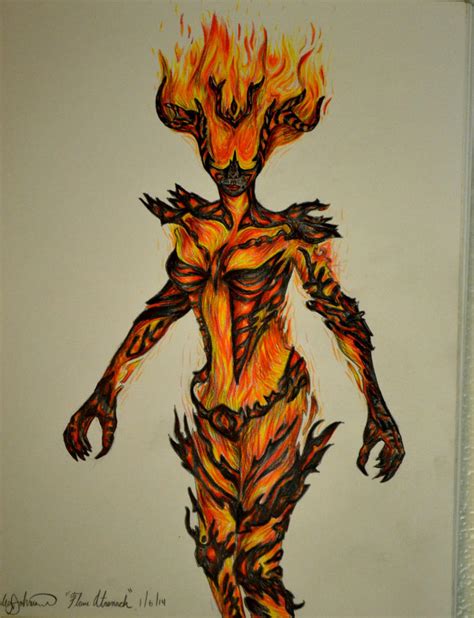 Flame Attronach Colored Pencil drawing by AmbitiousArtisan on DeviantArt