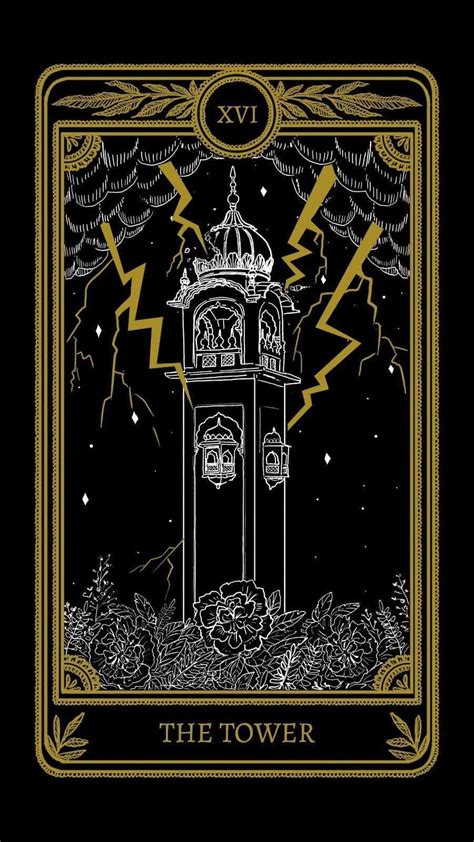 The Tower Tarot Card, Tarot Tattoo, Stampin Up Karten, Arte Black, Tarot Major Arcana, Arte ...