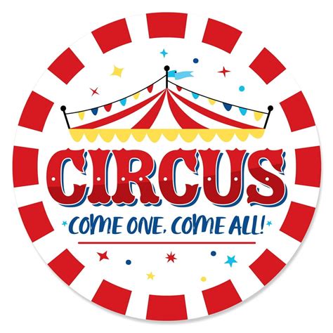 Carnival - Step Right Up Circus - Carnival Themed Circle Sticker Labels - 24 Count - Walmart.com ...