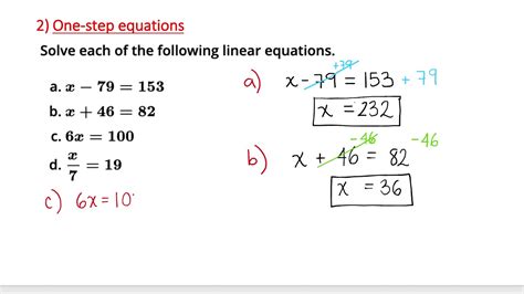 Linear Equations Problems With Solutions