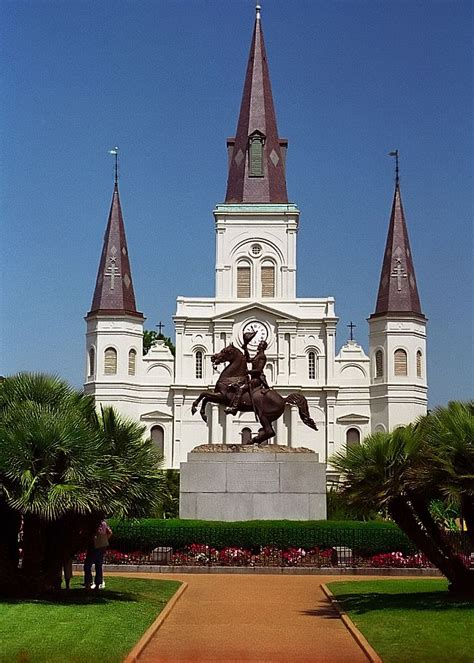 New Orleans - Jackson Square "St. Louis Cathedral & Andrew Jackson ...