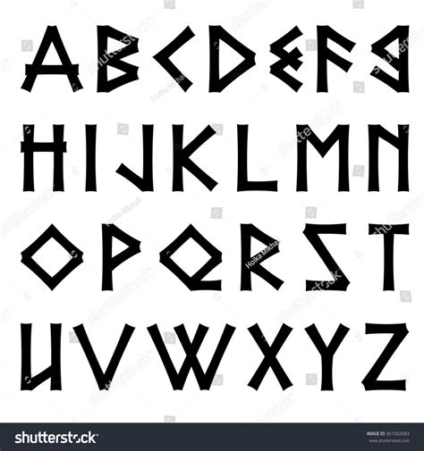 Vector Egyptian Font Hieroglyphs On White Stock Vector (Royalty Free) 361002683 | Shutterstock ...