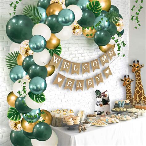 Buy Ola Memoirs Safari Baby Shower Decorations Jungle Theme Party Supplies with Lush Green ...