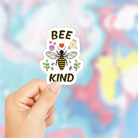 Bee Sticker Bee Kind Stickers Bee Kind Funny Sticker - Etsy