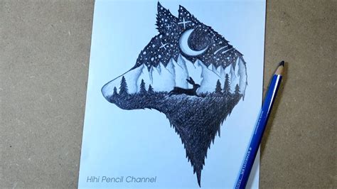 Pencil Drawing Of A Wolf