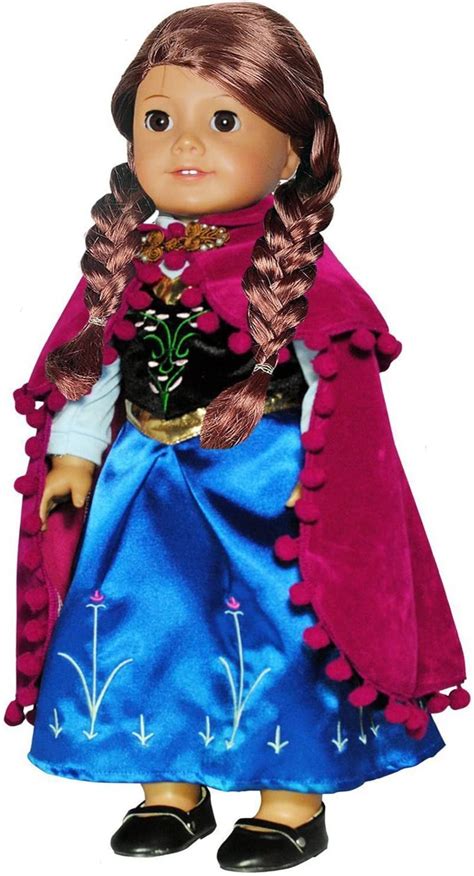 Doll Clothes - Princess Anna Dress Set Fits American Girl Doll and 18 inch Dolls - Walmart.com ...