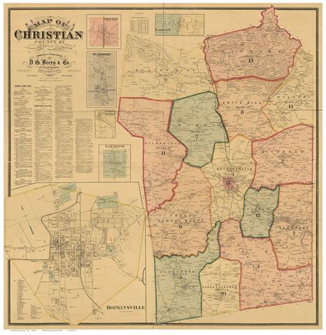 Christian County Kentucky 1878 - Old Map Reprint - OLD MAPS