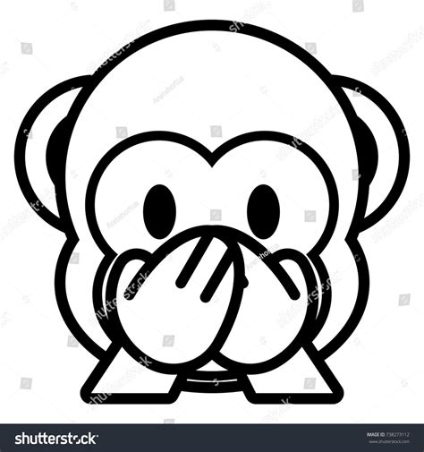 Vector Cartoon Monkey Emoji Isolated On Stock Vector 738273112 ...