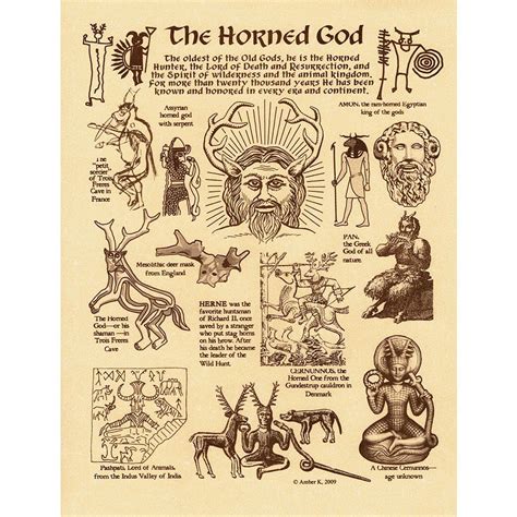 Horned God Parchment Poster (8.5 | Book of shadows, Pagan gods, Celtic gods