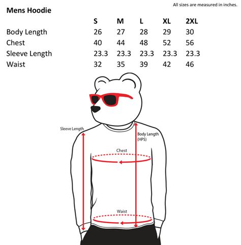 Mens Hoodie Size Chart | Riot Society Clothing