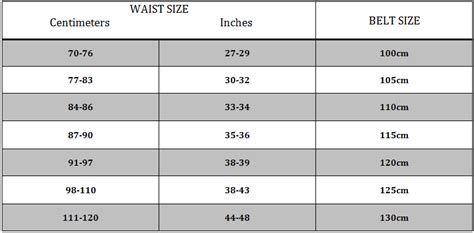 Lv Belt Size Chart