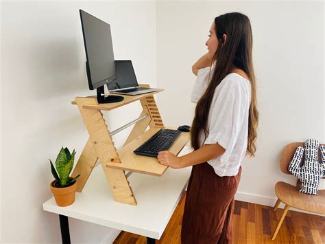 Minimal Wood Standing Desk Converter Convertible Standing - Etsy Canada