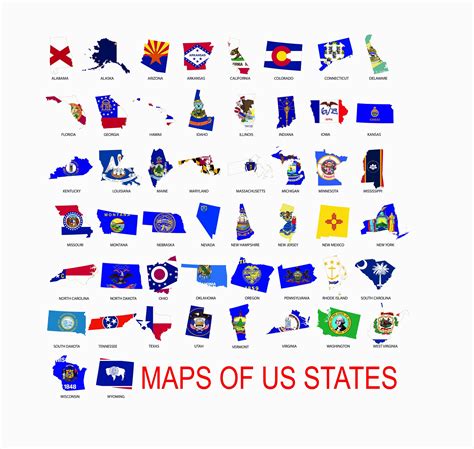 USA Map SVG 50 States Map Vector State Flags United States Map - Etsy