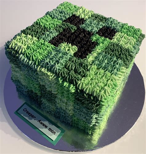 No fondant needed for this Creeper head Cake I made!! [OC] : r/FondantHate