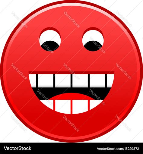 Red smiling face cheerful smiley happy emoticon Vector Image