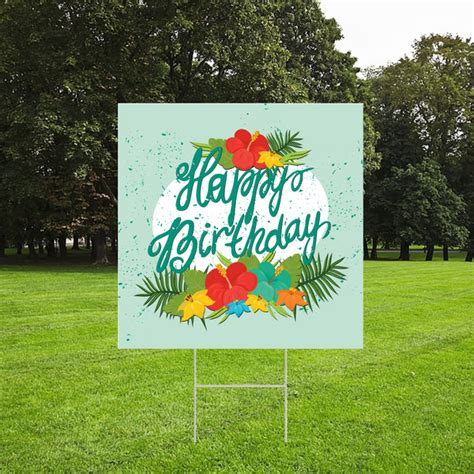 Custom Simple Birthday Outdoor Yard Sign - CustomCoastersNow.Com