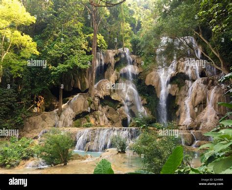 Waterfalls in Laos Stock Photo - Alamy