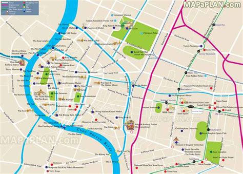 Bangkok maps - Top tourist attractions - Free, printable city street map - MapaPlan.com