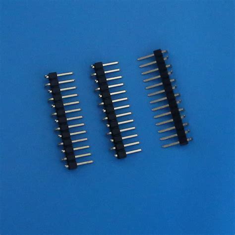 Pitich 2.54mm SMT Pin Header Connector , Black Color Single Row Electrical Pins Connectors