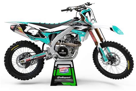 Attack Series (Teal) – Kawasaki KX/KXF Graphics Kit – Custom MX – The ...