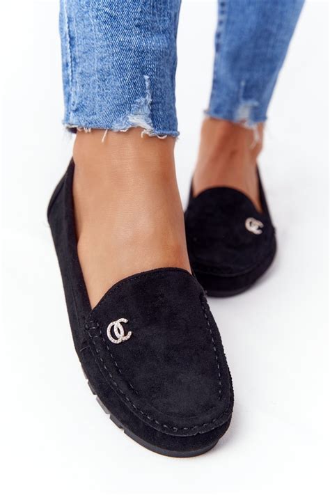 Women's Suede Loafers Black Madelyn | Cheap and fashionable shoes at ...