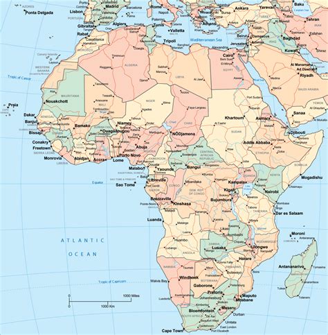 Large detailed political map of Africa with roads | Vidiani.com | Maps of all countries in one place