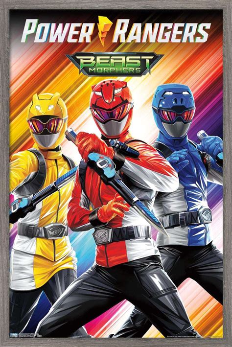 Power Rangers: Beast Morphers - Group Wall Poster, 22.375" x 34", Framed - Walmart.com