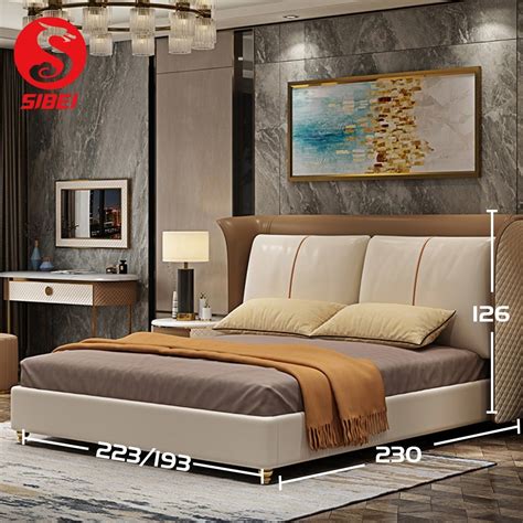 Simple Modern Double Bed Master Bedroom High Box Bed Drawer Storage Beds - Hotel Furniture and ...