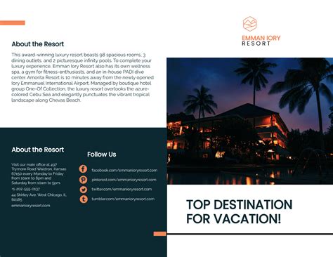 Luxury Resort Bi-fold Brochure Template - Edit Online & Download ...