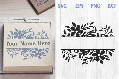 Floral SVG Split Monogram