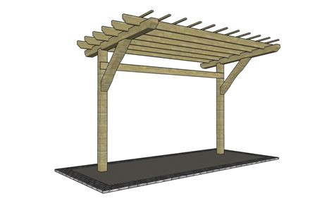 2 Post Cantilevered Pergola - DIY PDF Plans | Free Garden Plans - How to build garden projects