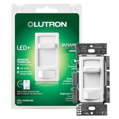 Lutron Skylark Contour LED+ Dimmer Switch for Dimmable LED, Halogen and ...