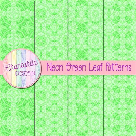 Free Digital Papers featuring Neon Green Leaf Patterns Designs