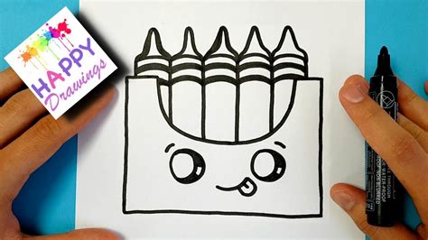 How to Draw a Crayon Box Kawaii and Easy step by step - YouTube