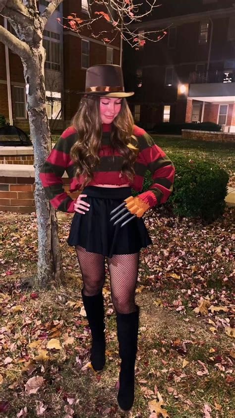 Freddy Krueger Costume | Halloween costume | Freddy Krueger Girls Costume | Colleg… | Halloween ...