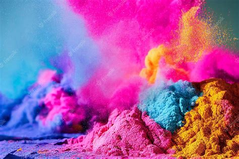 Premium Photo | Holi paint color powder explosion close up image hindi celebration concept india ...